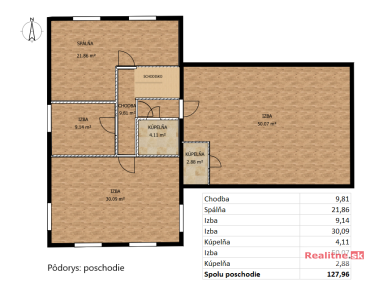 pôdorys poschodie 2