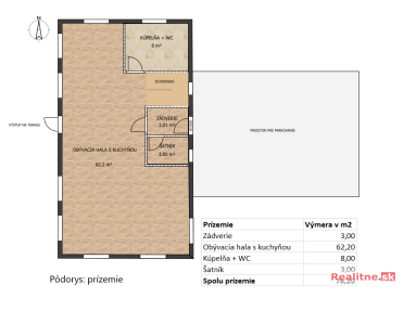 Pôdorys prízemie + výmera PDF